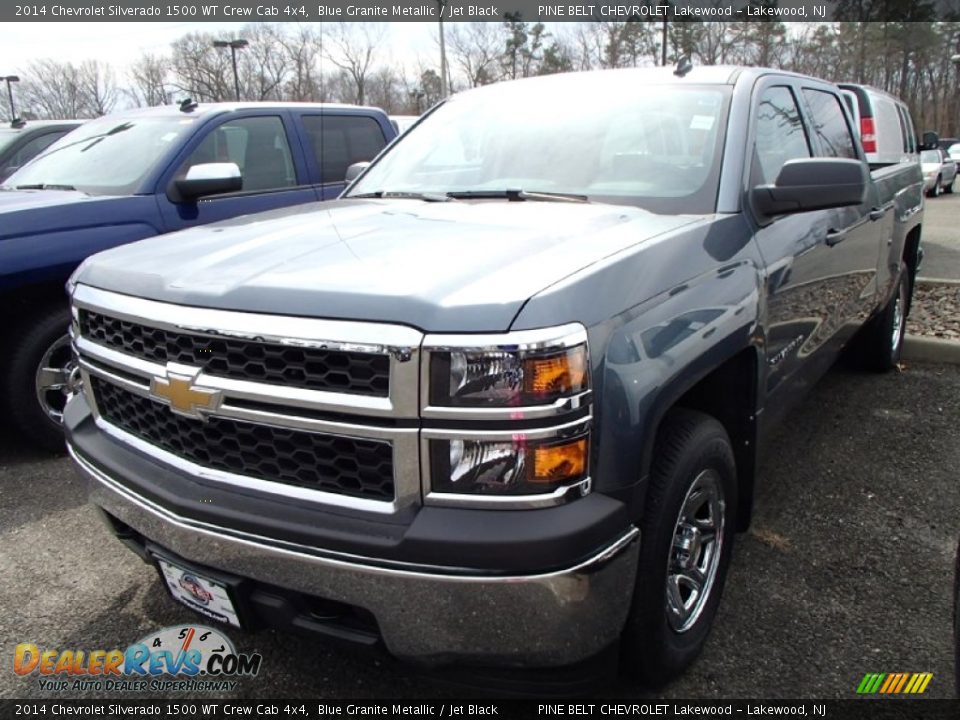 2014 Chevrolet Silverado 1500 WT Crew Cab 4x4 Blue Granite Metallic / Jet Black Photo #1