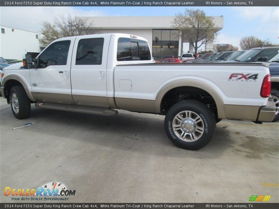 2014 Ford F350 Super Duty King Ranch Crew Cab 4x4 White Platinum Tri-Coat / King Ranch Chaparral Leather Photo #2