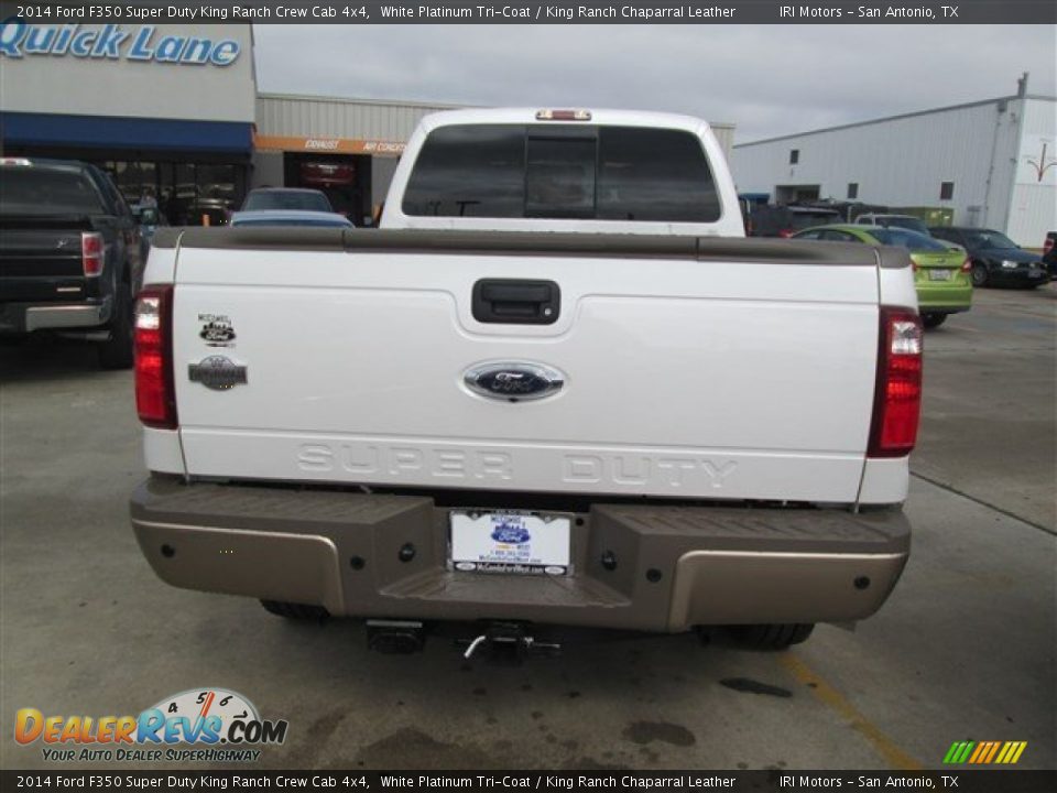 2014 Ford F350 Super Duty King Ranch Crew Cab 4x4 White Platinum Tri-Coat / King Ranch Chaparral Leather Photo #3