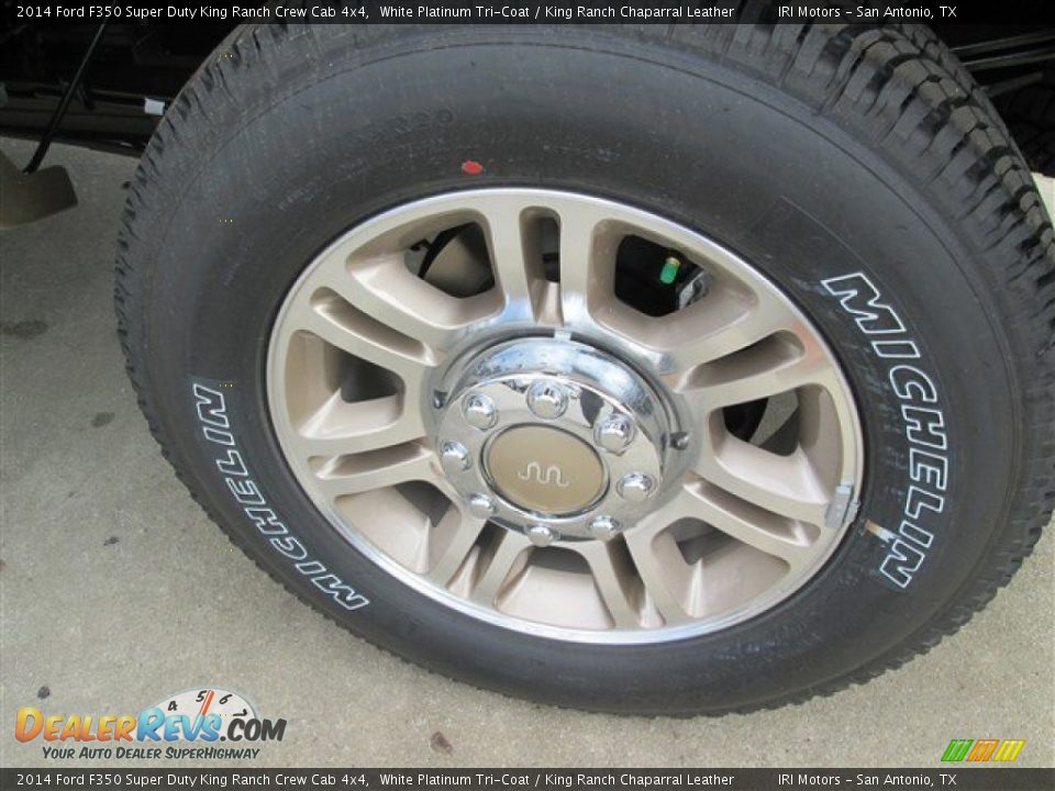 2014 Ford F350 Super Duty King Ranch Crew Cab 4x4 White Platinum Tri-Coat / King Ranch Chaparral Leather Photo #4
