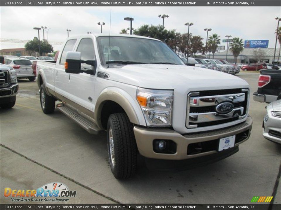 2014 Ford F350 Super Duty King Ranch Crew Cab 4x4 White Platinum Tri-Coat / King Ranch Chaparral Leather Photo #5