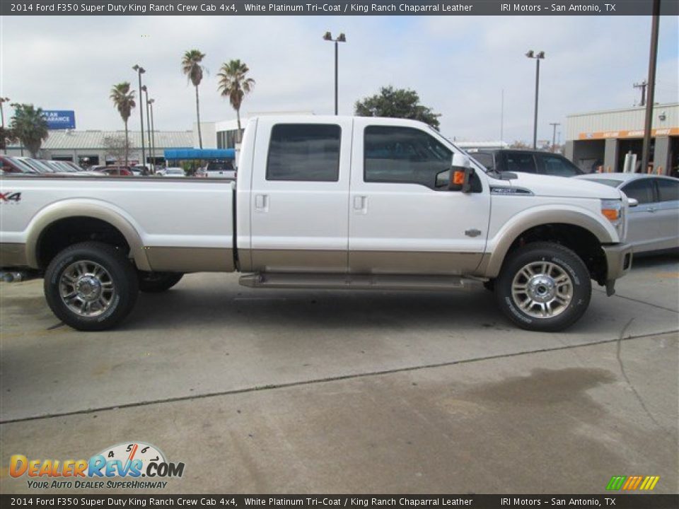 2014 Ford F350 Super Duty King Ranch Crew Cab 4x4 White Platinum Tri-Coat / King Ranch Chaparral Leather Photo #6