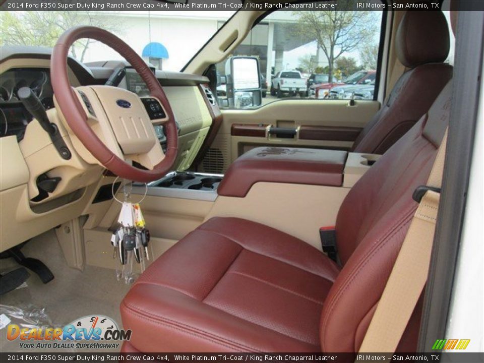 2014 Ford F350 Super Duty King Ranch Crew Cab 4x4 White Platinum Tri-Coat / King Ranch Chaparral Leather Photo #7