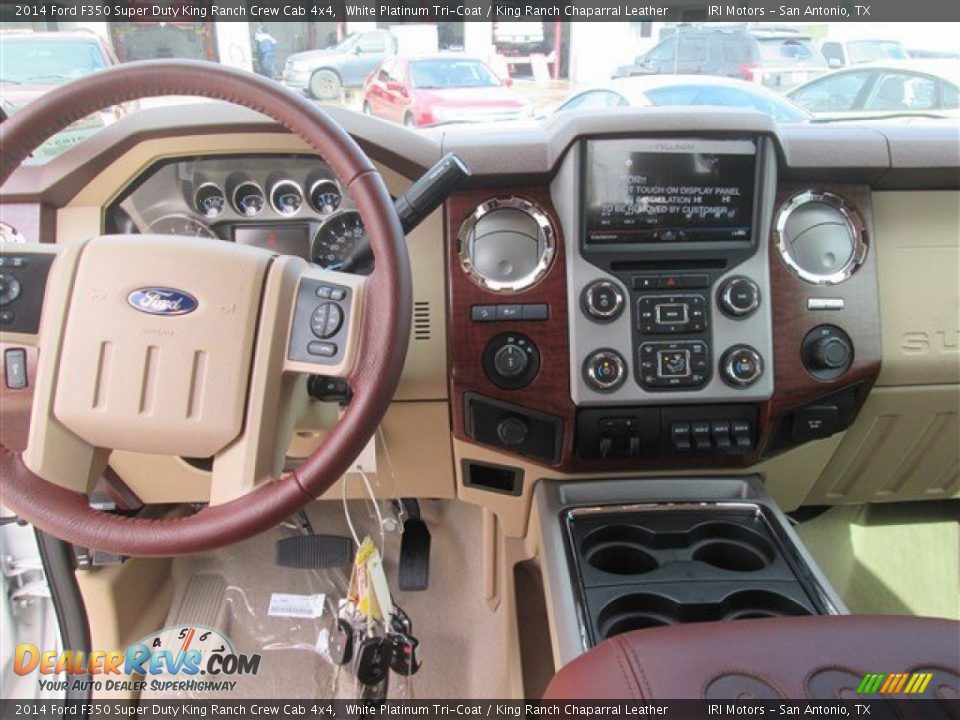 2014 Ford F350 Super Duty King Ranch Crew Cab 4x4 White Platinum Tri-Coat / King Ranch Chaparral Leather Photo #9