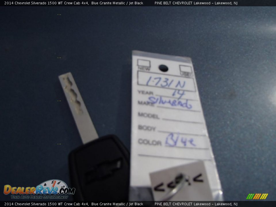 2014 Chevrolet Silverado 1500 WT Crew Cab 4x4 Blue Granite Metallic / Jet Black Photo #11