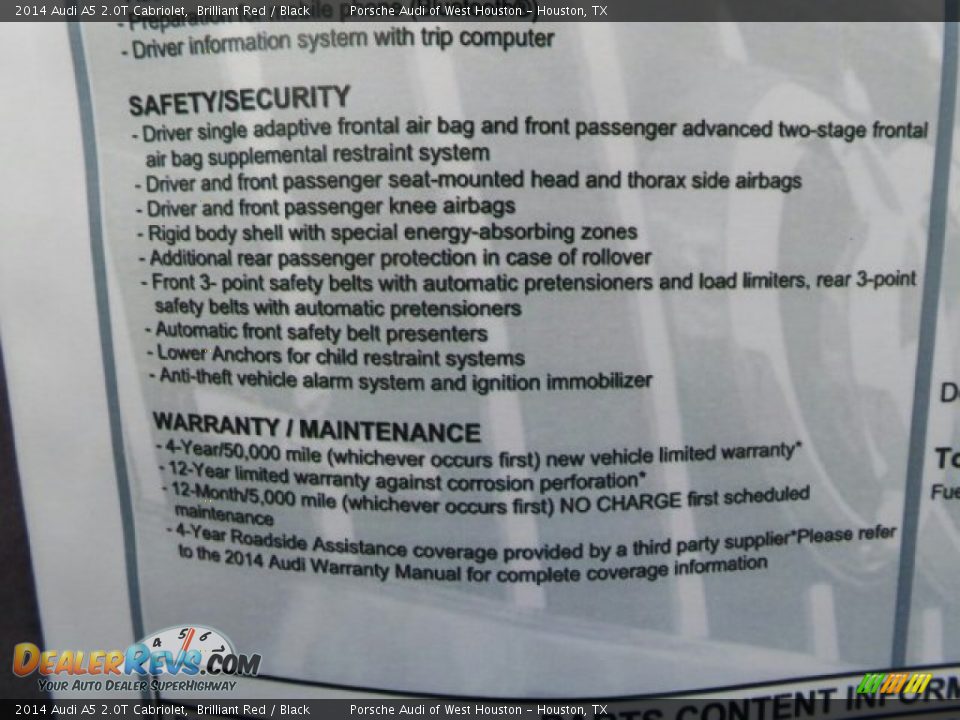 2014 Audi A5 2.0T Cabriolet Brilliant Red / Black Photo #29