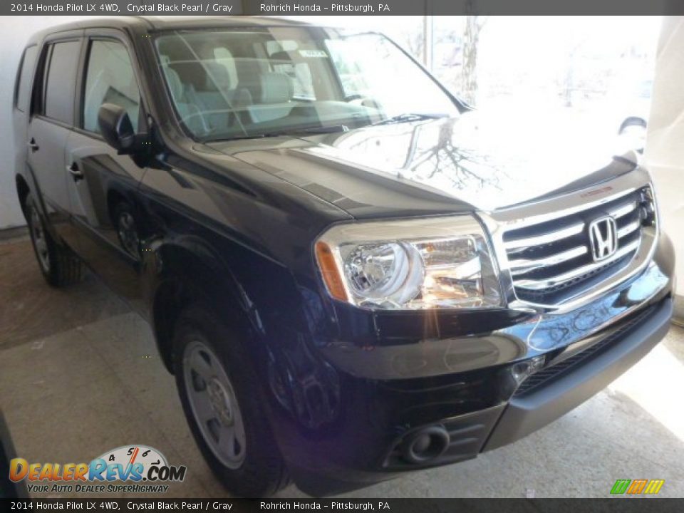 2014 Honda Pilot LX 4WD Crystal Black Pearl / Gray Photo #2