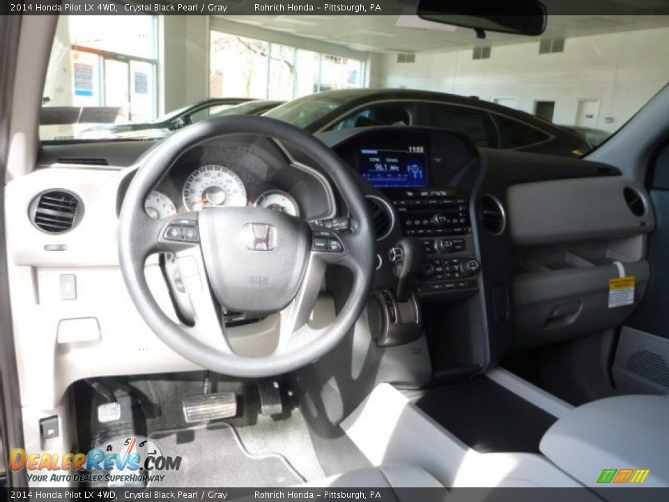 2014 Honda Pilot LX 4WD Crystal Black Pearl / Gray Photo #12
