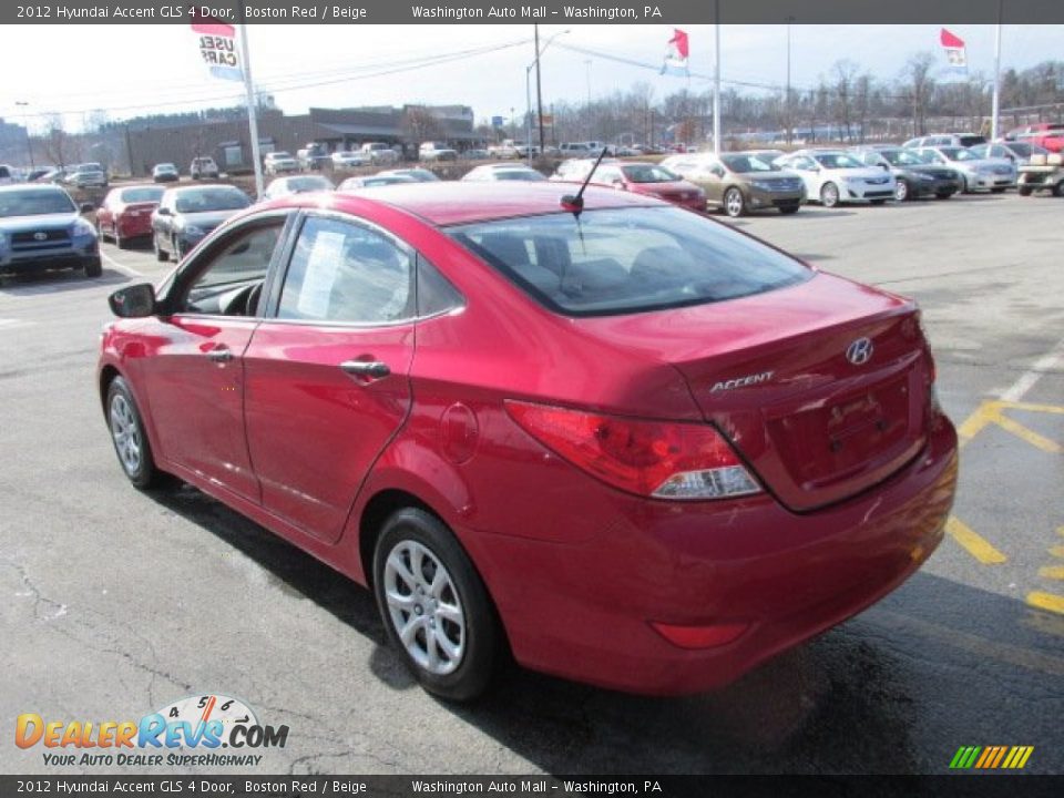 2012 Hyundai Accent GLS 4 Door Boston Red / Beige Photo #7