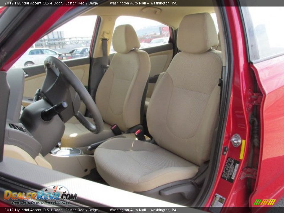 2012 Hyundai Accent GLS 4 Door Boston Red / Beige Photo #12