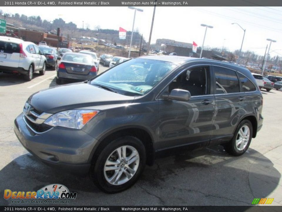 2011 Honda CR-V EX-L 4WD Polished Metal Metallic / Black Photo #5