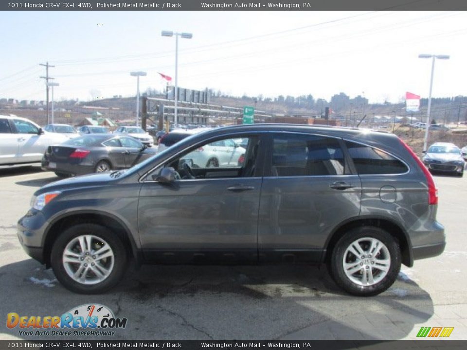 2011 Honda CR-V EX-L 4WD Polished Metal Metallic / Black Photo #6