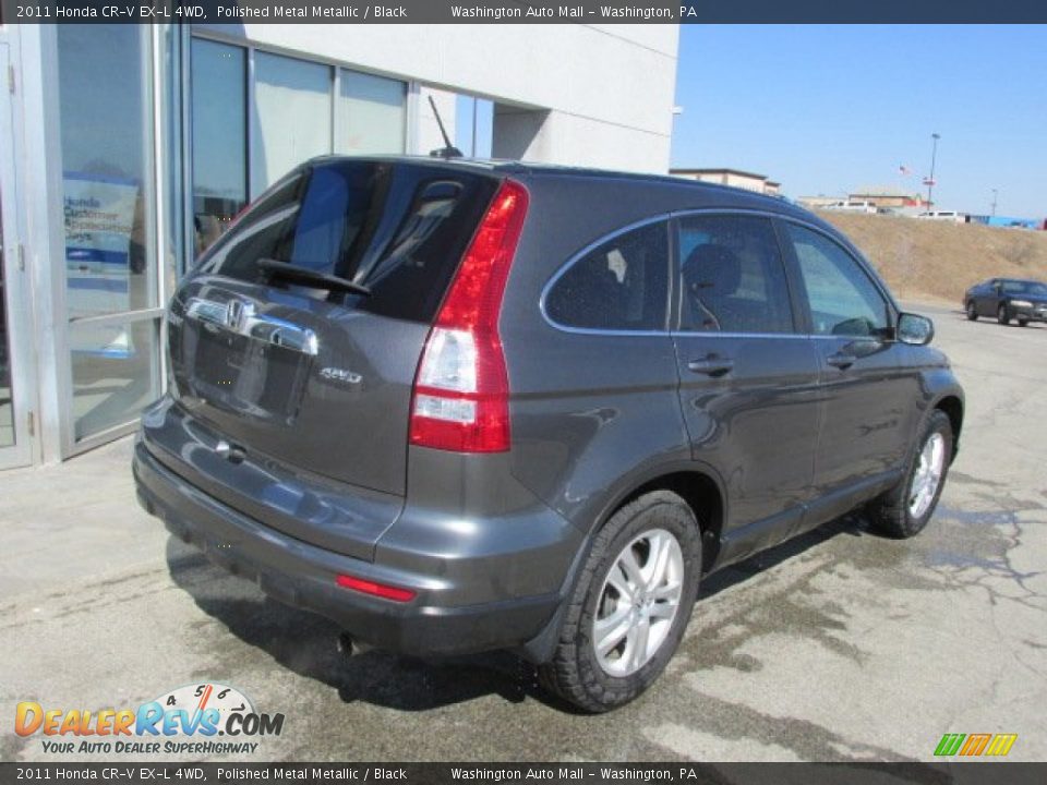 2011 Honda CR-V EX-L 4WD Polished Metal Metallic / Black Photo #9
