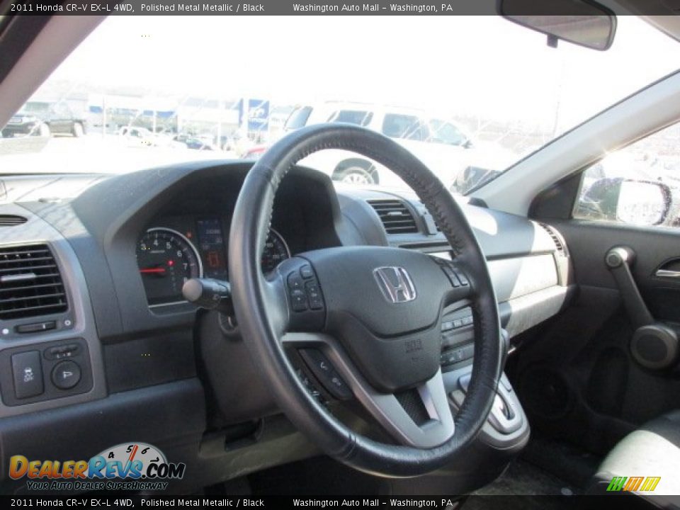 2011 Honda CR-V EX-L 4WD Polished Metal Metallic / Black Photo #11