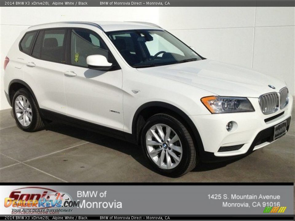 2014 BMW X3 xDrive28i Alpine White / Black Photo #1