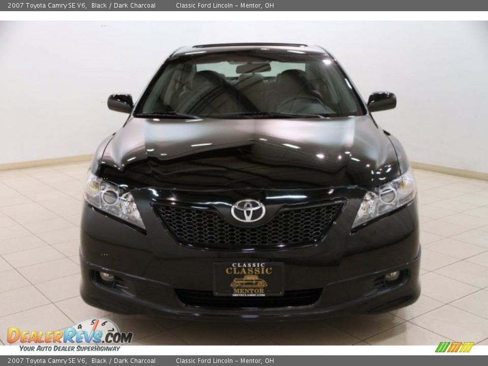 2007 Toyota Camry SE V6 Black / Dark Charcoal Photo #2