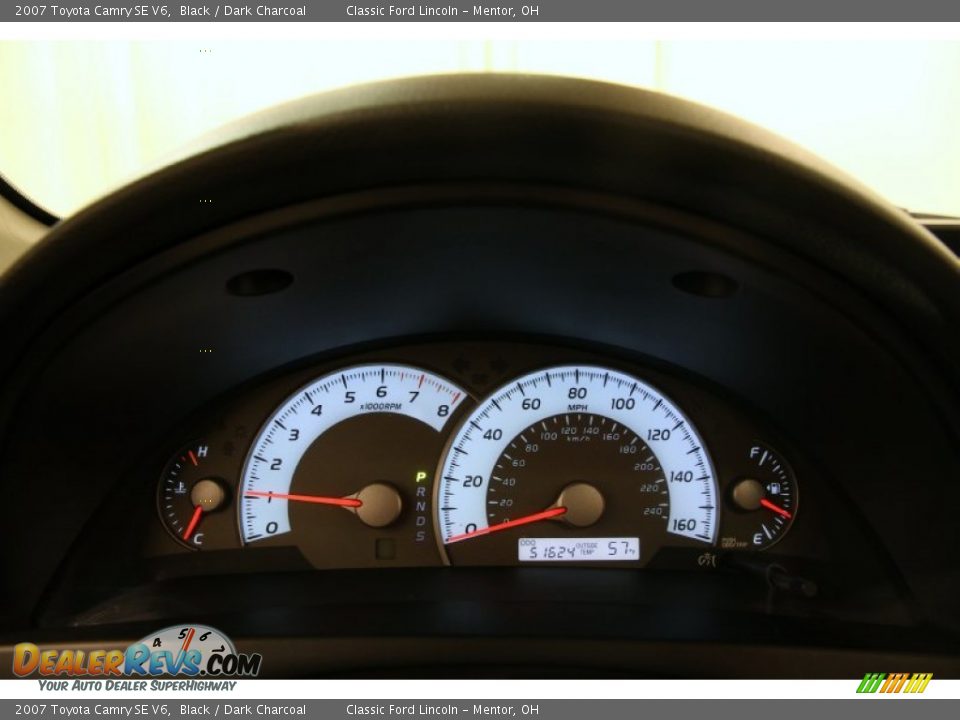 2007 Toyota Camry SE V6 Black / Dark Charcoal Photo #7