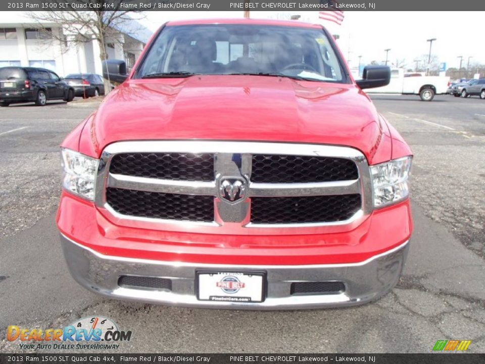 2013 Ram 1500 SLT Quad Cab 4x4 Flame Red / Black/Diesel Gray Photo #2