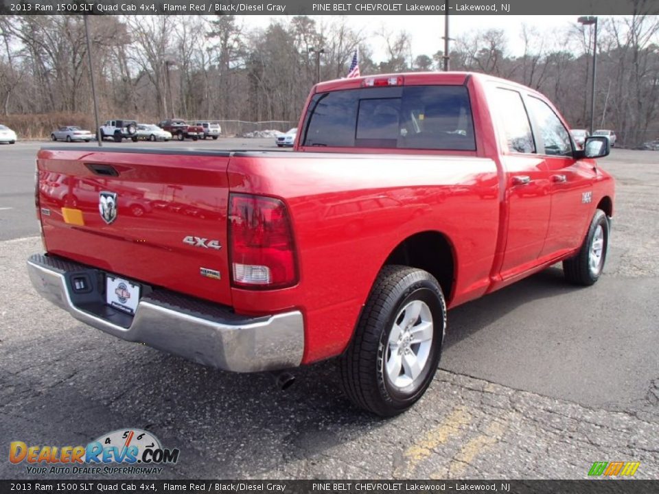 2013 Ram 1500 SLT Quad Cab 4x4 Flame Red / Black/Diesel Gray Photo #4