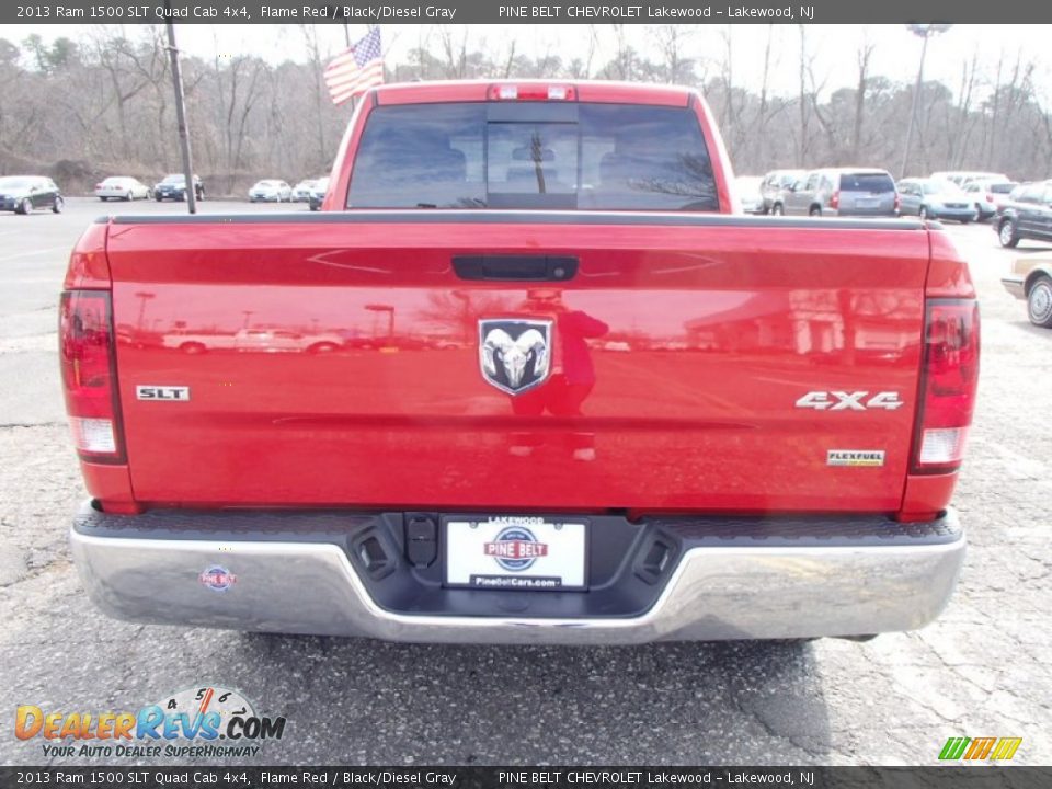 2013 Ram 1500 SLT Quad Cab 4x4 Flame Red / Black/Diesel Gray Photo #5