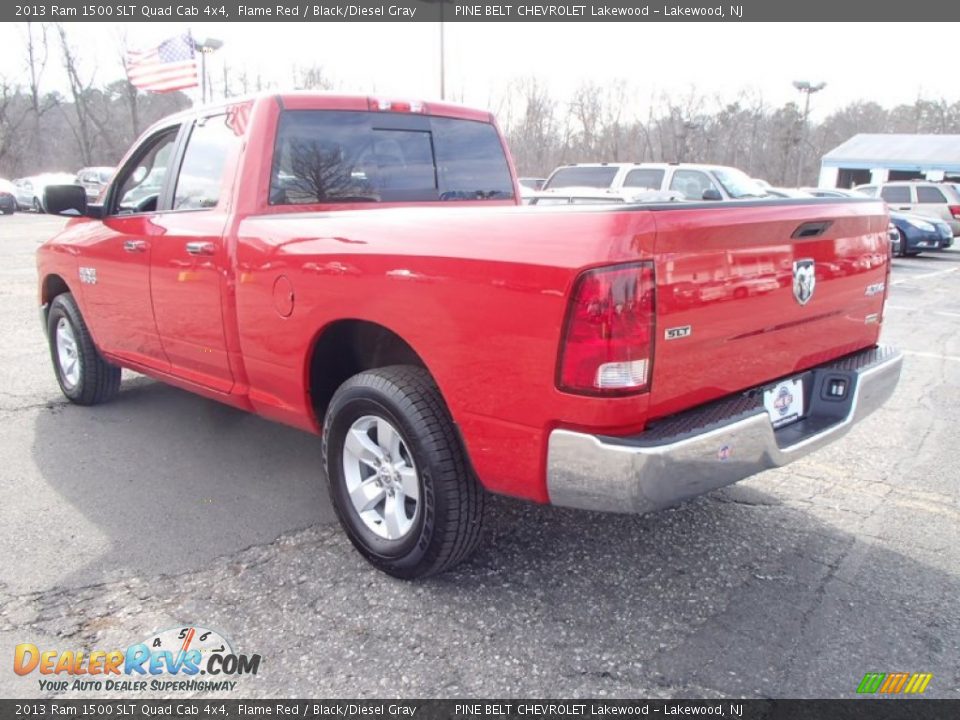 2013 Ram 1500 SLT Quad Cab 4x4 Flame Red / Black/Diesel Gray Photo #6