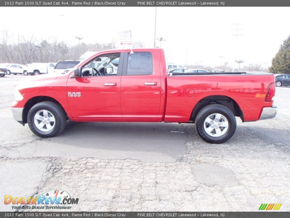 2013 Ram 1500 SLT Quad Cab 4x4 Flame Red / Black/Diesel Gray Photo #7