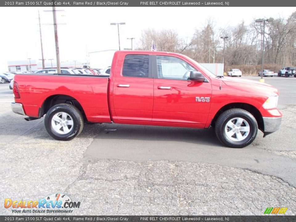 2013 Ram 1500 SLT Quad Cab 4x4 Flame Red / Black/Diesel Gray Photo #9