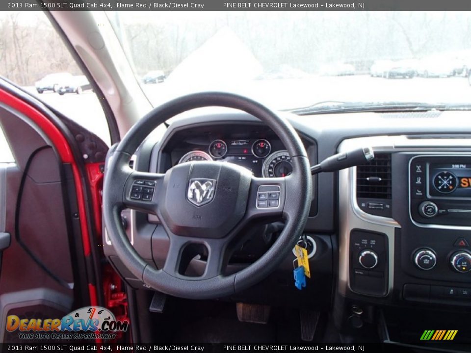 2013 Ram 1500 SLT Quad Cab 4x4 Flame Red / Black/Diesel Gray Photo #15