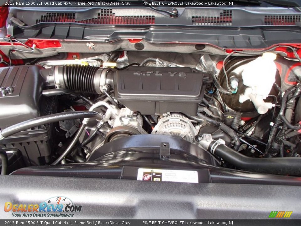2013 Ram 1500 SLT Quad Cab 4x4 Flame Red / Black/Diesel Gray Photo #19
