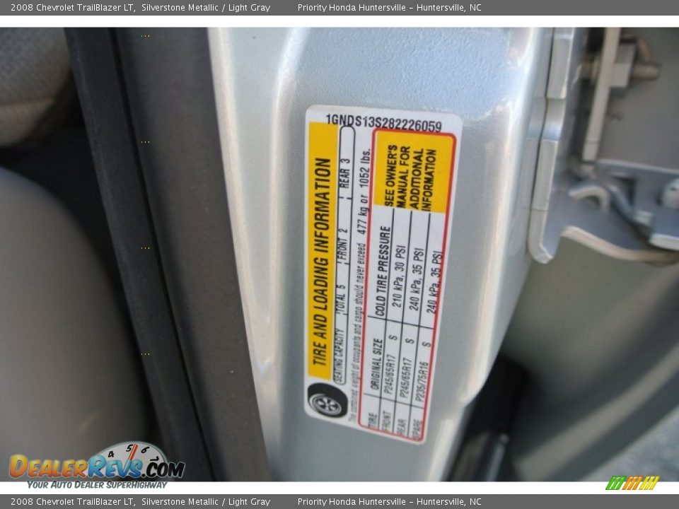 2008 Chevrolet TrailBlazer LT Silverstone Metallic / Light Gray Photo #6