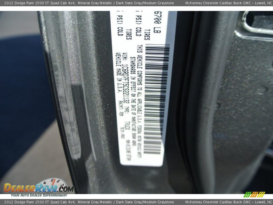 2012 Dodge Ram 1500 ST Quad Cab 4x4 Mineral Gray Metallic / Dark Slate Gray/Medium Graystone Photo #7