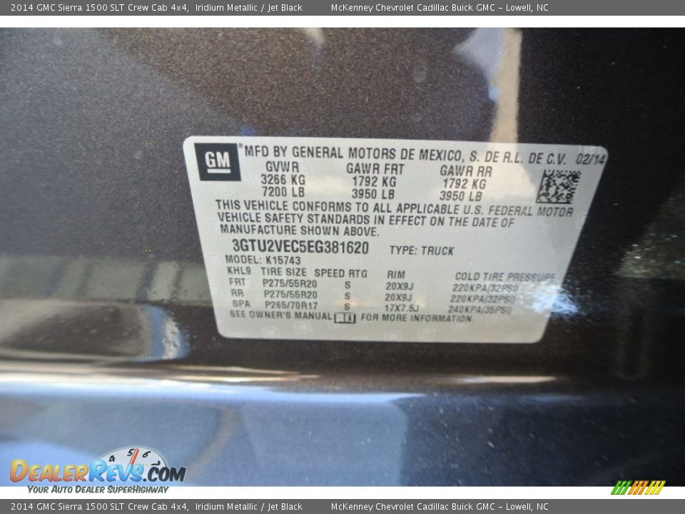 2014 GMC Sierra 1500 SLT Crew Cab 4x4 Iridium Metallic / Jet Black Photo #7