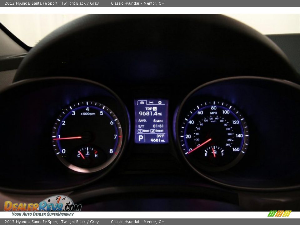 2013 Hyundai Santa Fe Sport Twilight Black / Gray Photo #9