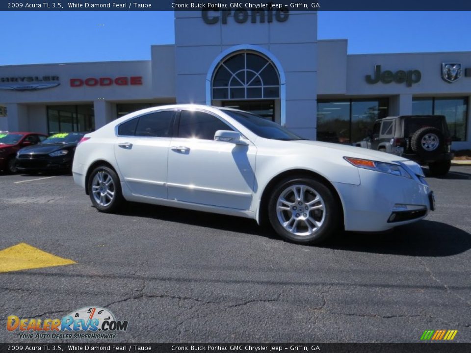 2009 Acura TL 3.5 White Diamond Pearl / Taupe Photo #1
