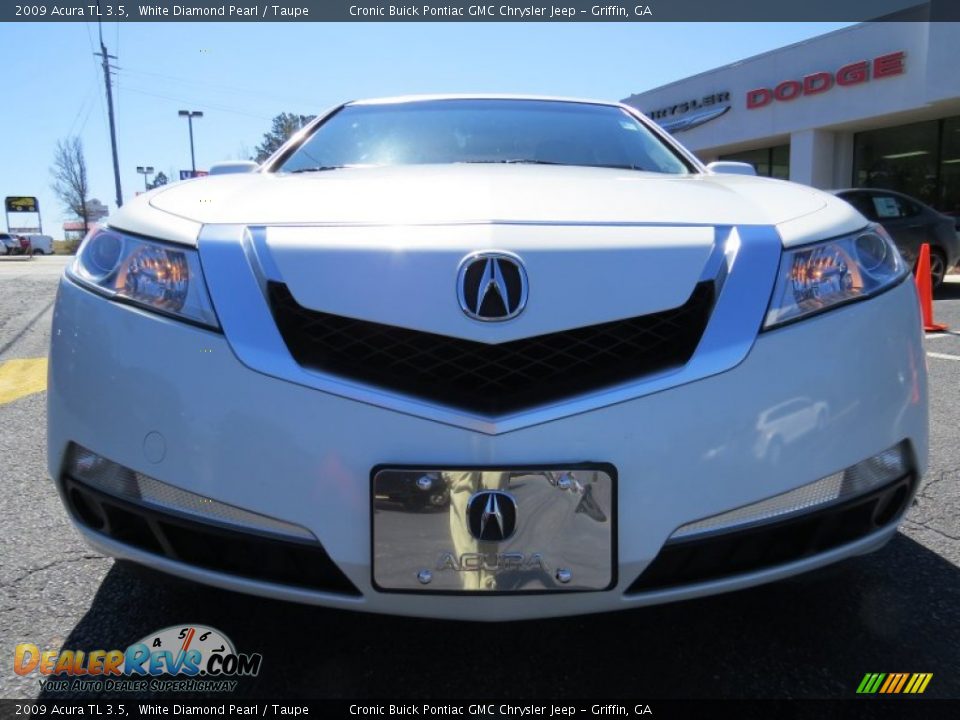 2009 Acura TL 3.5 White Diamond Pearl / Taupe Photo #2