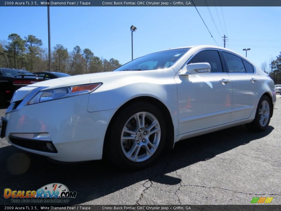 2009 Acura TL 3.5 White Diamond Pearl / Taupe Photo #3