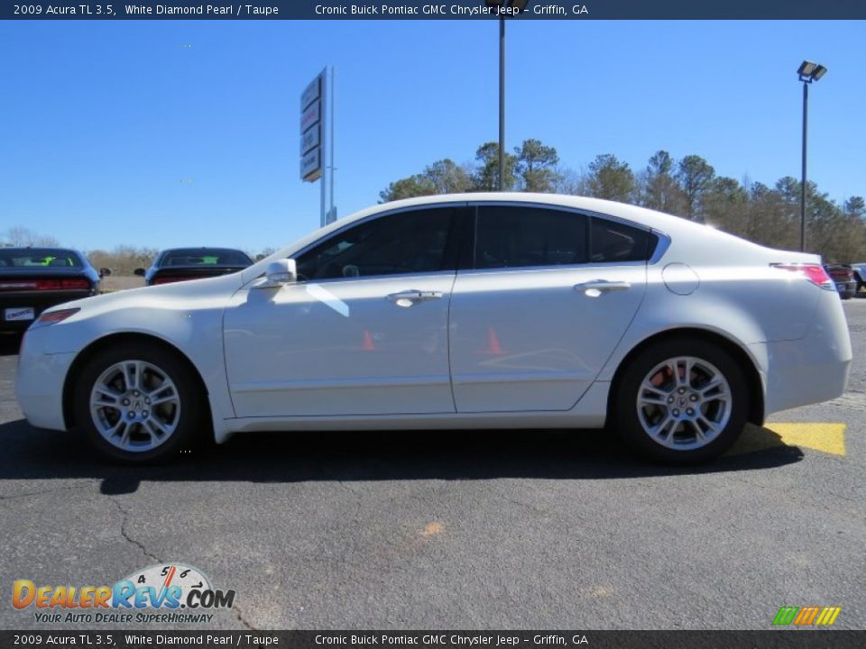 2009 Acura TL 3.5 White Diamond Pearl / Taupe Photo #4