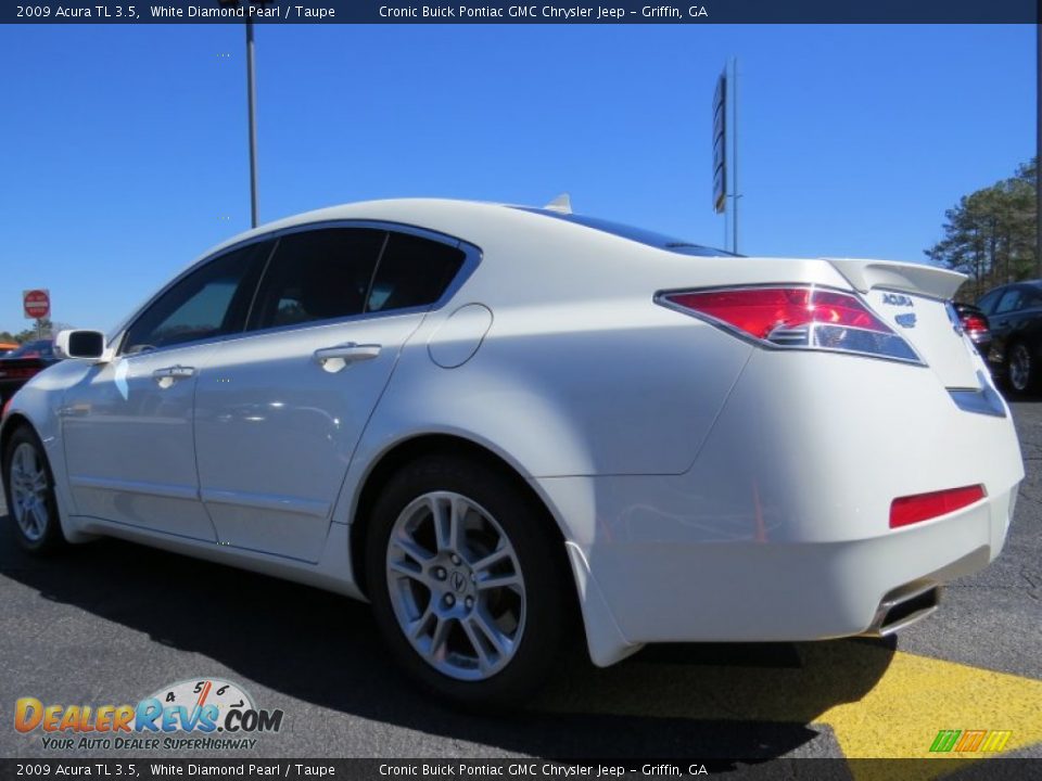 2009 Acura TL 3.5 White Diamond Pearl / Taupe Photo #5