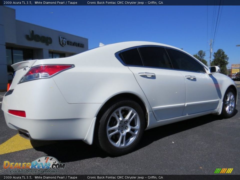 2009 Acura TL 3.5 White Diamond Pearl / Taupe Photo #7