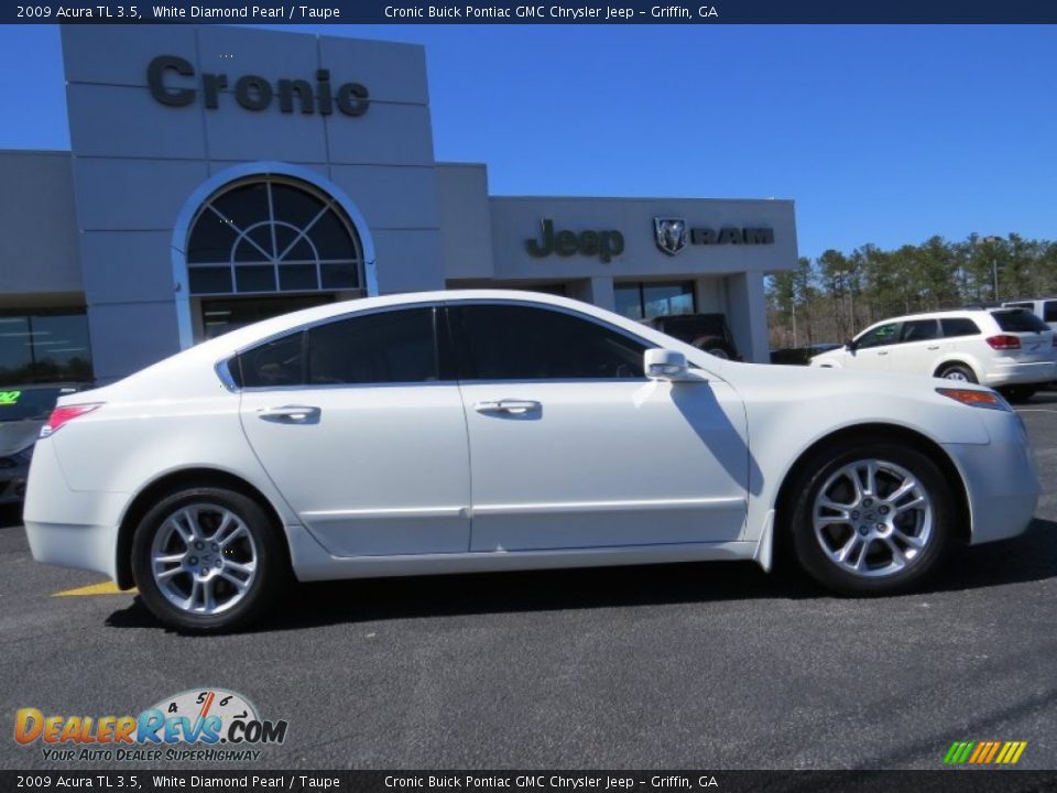 2009 Acura TL 3.5 White Diamond Pearl / Taupe Photo #8