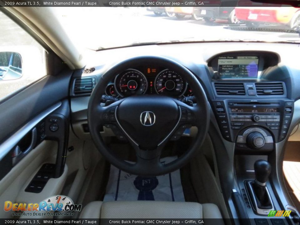 2009 Acura TL 3.5 White Diamond Pearl / Taupe Photo #19