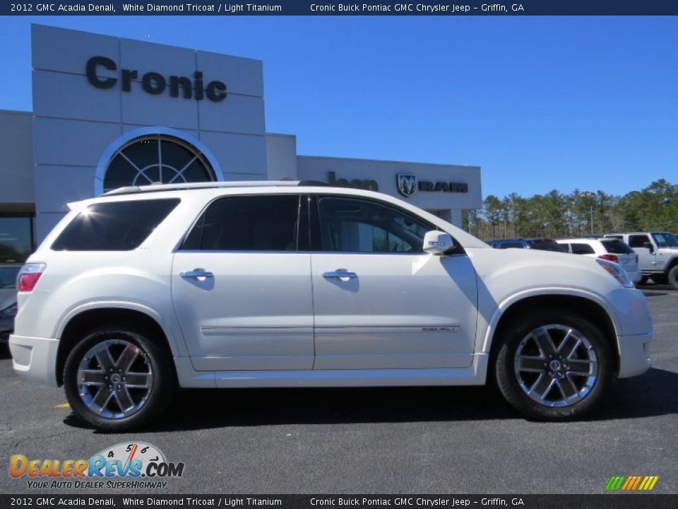 2012 GMC Acadia Denali White Diamond Tricoat / Light Titanium Photo #8