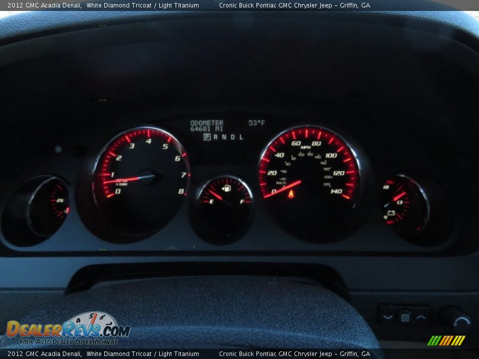 2012 GMC Acadia Denali White Diamond Tricoat / Light Titanium Photo #23