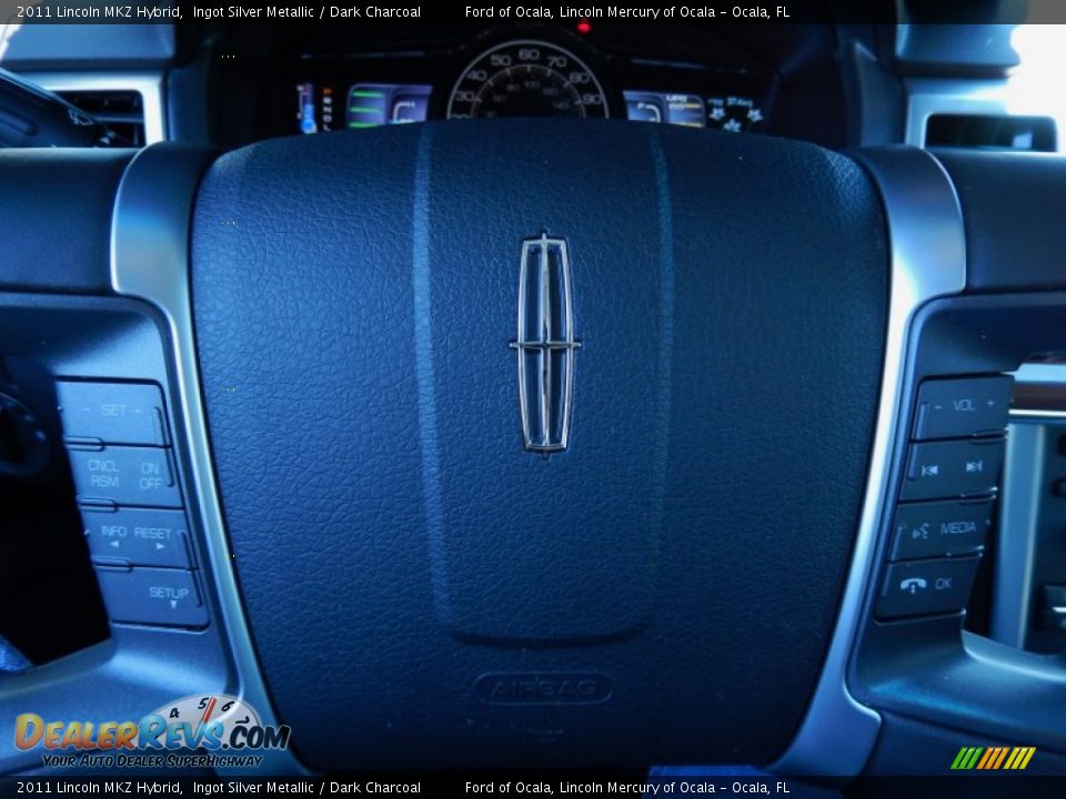 2011 Lincoln MKZ Hybrid Ingot Silver Metallic / Dark Charcoal Photo #24