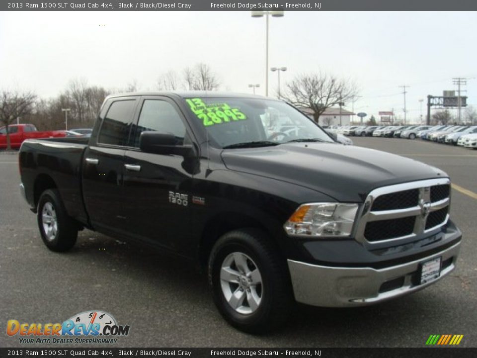 2013 Ram 1500 SLT Quad Cab 4x4 Black / Black/Diesel Gray Photo #3