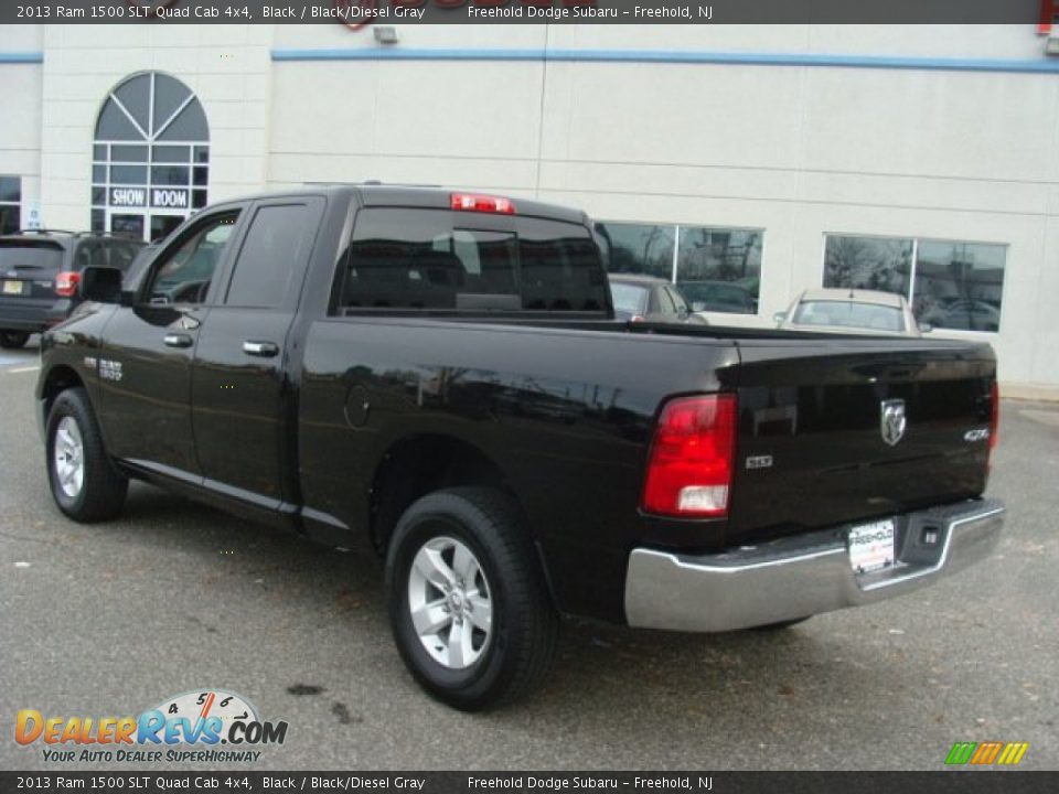 2013 Ram 1500 SLT Quad Cab 4x4 Black / Black/Diesel Gray Photo #7