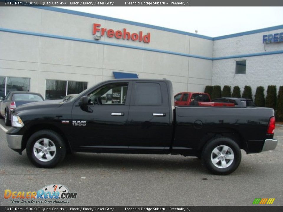 2013 Ram 1500 SLT Quad Cab 4x4 Black / Black/Diesel Gray Photo #8