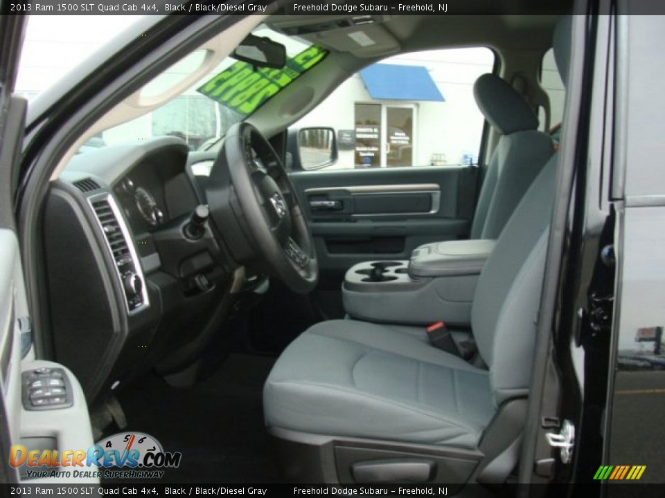 2013 Ram 1500 SLT Quad Cab 4x4 Black / Black/Diesel Gray Photo #14