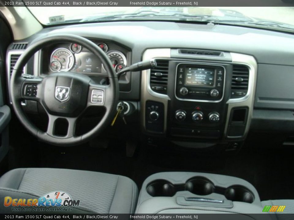 2013 Ram 1500 SLT Quad Cab 4x4 Black / Black/Diesel Gray Photo #16