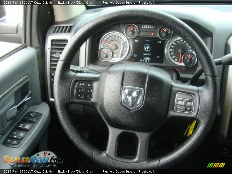 2013 Ram 1500 SLT Quad Cab 4x4 Black / Black/Diesel Gray Photo #17